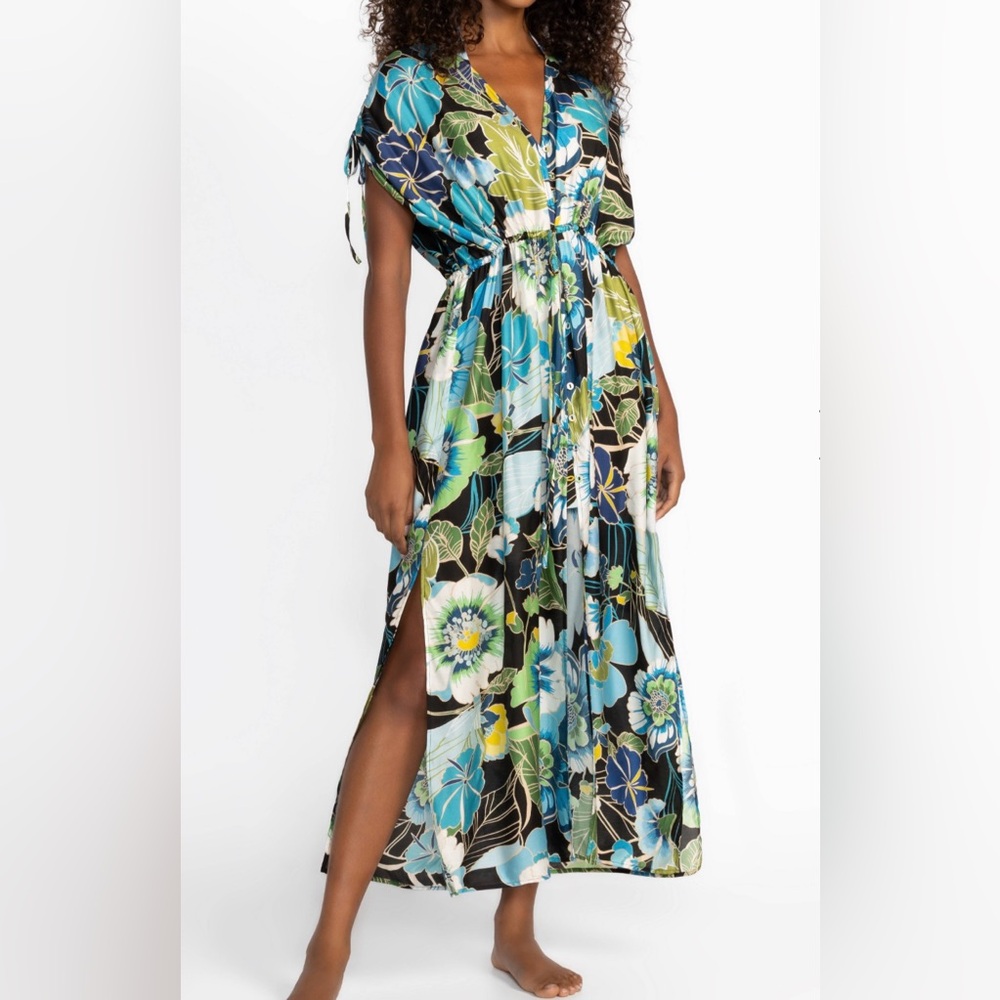 Johnny Was “Jenn” Floral Blue and Green kaftan